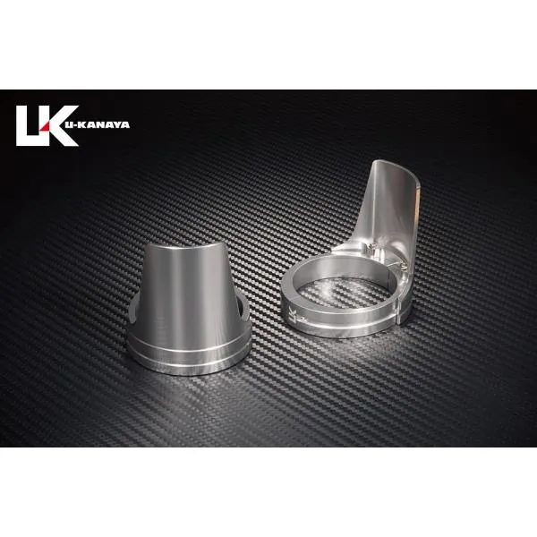 U-KANAYA ユーカナヤ アルミビレットフロントフォークガード ガードリングカラー：チタンカラー / ガードカラー：シルバー XJR400R YAMAHA ヤマハ 外装