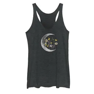 アンブランデッド レディース トップス Tシャツ Unbranded Juniors' Night Moon Flower Galactic Tank Top Black Heather ブラック