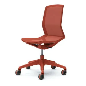 『受注生産品』 オカムラ オフィスチェア シナーラ 肘なし オレンジレッド ホローウレタンキャスター CD76WK F2X6 [ CYNARA テレワーク 在宅勤務 ] 『日時指定不可』『代引不可』『送料無料（一