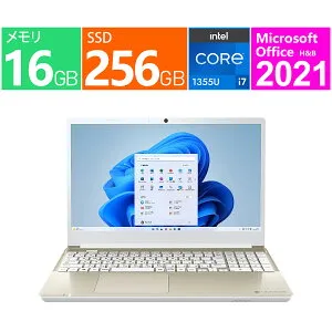 新品 USB PD ワイド画面 Dynabook ノートパソコン 15.6 型(インチ) dynabook T6 P1T6WPEG [サテンゴールド] 第13世代 インテル Core i7 1355U(Raptor Lake) 10コア メモリ:16GB SSD：256GB Windows 11 Home 64bit Wi-Fi 6 10/100/1000M