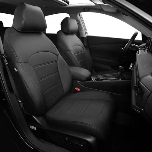 FEINEPRO ホンダアコードシートカバー 2023 2024 2025 EXハイブリッド、スポーツハイブリッド、ツーリング、フェイクレザーカーシートカバーフルセット(リア列 w/40/60スプリットバックレスト) - ブラック