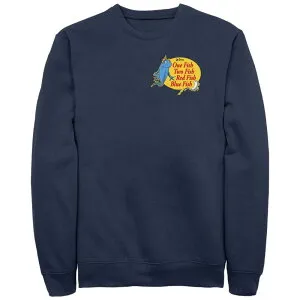 アニメキャラクター メンズ トップス Tシャツ フリース グラフィック Licensed Character Men's Dr. Seuss One Fish Two Fish Red Fish Blue Fish Graphic Fleece Navy ネイビー