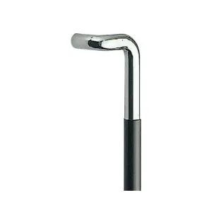 シロクマ L形丸棒取手 クローム/黒ウッド 大 NO-204 1組