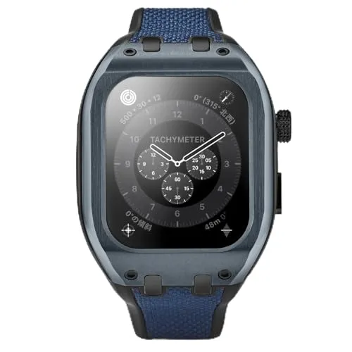 [HUMBLE RICH(ハンブルリッチ)] スポーツ アップルウォッチケース 45mm シリーズ9/8/7対応 再生ステンレススティールケース ブルーバンド WBB0290-044 ユニセックス [並行輸入品]