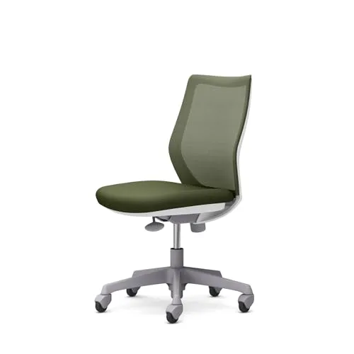 オカムラ CG-M オフィスチェア デスクチェア 完成品 組立不要 背メッシュ 肘無し ホワイトフレーム ゴムキャスター グラスグリーン CG11XR-FK9A