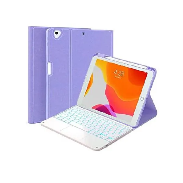 QYiiD Touchpad Keyboard Case for iPad mini 6 2021 (8.3 Inch), Magnetically Detachable Backlit Keyboard, Smart Folio with Pencil Holder for iP_並行輸入