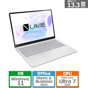 NEC 13.3型ノートパソコン LAVIE SOL /Copilot+ PC PC-S1375LAS プラチナシルバー