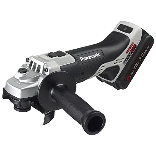 パナソニック(Panasonic) 充電ディスクグラインダー 18Ｖ 3.0Ah電池パック×2個/充電器/ケース付 デュアル (14.4V/18V対応)Φ100mm IP56 EZ46A1PN2G-H グレー