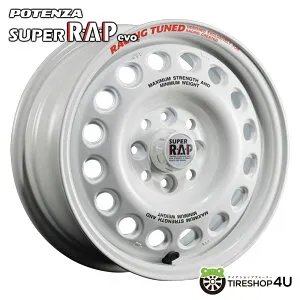 14インチ BRIDESTONE POTENZA SUPER R・A・P evo. 14x6.0J 4/100 +38 RPW レーシングパールホワイト 新品 アルミホイール 1本価格 [4本で送料無料] ブリヂストン ポテンザ スーパーラップ RAP 軽量 復刻 ホイー