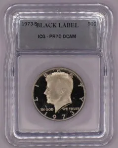 1973-S ケネディ 50セント ICG - PR70 DCAM ブラックラベル
