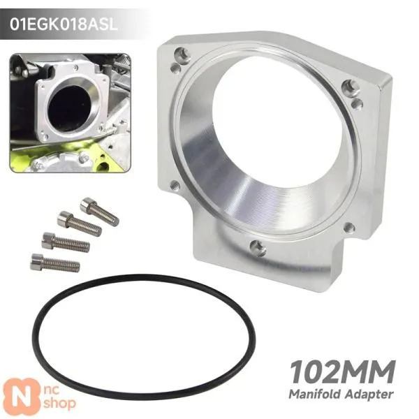 【並行輸入品】102MMマニホールドアダプタープレートスロットルボディシボレーGM GEN III LS LSX V8エンジン用4ボルトケーブルアルミシルバー/ブラック