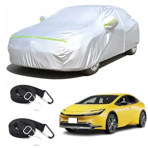 車カバーカーカバー トヨタ・プリウス 60系 に適用 ボディーカバー 4層構造 プリウスZVW60MXWH60型 2023年1月~ 全天候型保護カーカバー 防水防雪防塵防雪紫外線 自動車ボディーカバー 弾性防風ロープが付 右側開け 四季対応