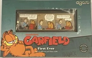 アゴロ 1オンス 純銀 0.999 ガーフィールド コミックアートバー 新品 # 164/1000