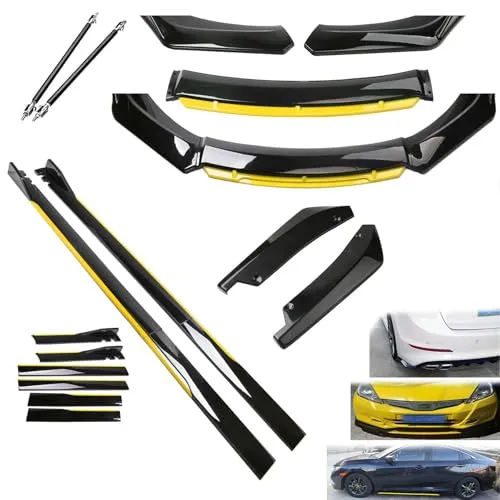 車用フロントバンパー スポイラー リップ カナード リップキット +3分割式 サイドスカート +リアスポイラー に適用ダイハツ ミライース LA350S LA360S LA300S LA310S 車体プロテクター 3枚ボディキット ABS製 傷防止 衝突防