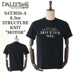 DALEE'S&CO ダリーズ by DELUXEWARE バイ デラックスウエア SAT3026-A 8.5oz STRUCTURE KNITストラクチャーニット Tシャツ MOTOR