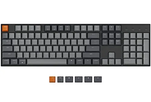 Keychron K10 Wireless Mechanical Gaming Keyboard, Hot-Swappable 104 Keys Full Size Gateron G Pro Brown Switch, White LED Backlig