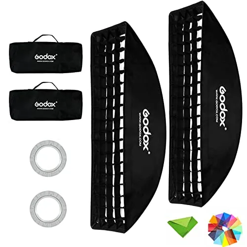 Godox 30x120cm ソフトボックス ハニカムグリッド Bowens マウント スピードリング付き 写真ストロボ スタジオフラッシュソフトボックス Godox AD600BM SK400II MS300 AD400Pro VL150 用 キャリング