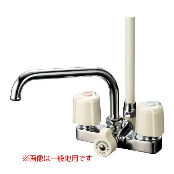 KVK水回り部品 浴室用水栓 デッキ形２ハンドル：デッキ形2ハンドルシャワー 寒冷地用（KF14ZE300）