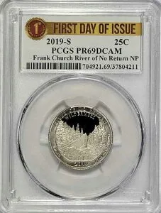 2019-S クラッド・ワシントン・クォーター - リバー・オブ・ノー・リターン NP - PCGS PR69DCAM - FDOI