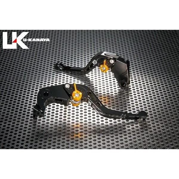 U-KANAYA ユーカナヤ GPタイプ ショートアルミビレットレバーセット アジャスターカラー：ゴールド / レバーカラー：ブラック XL750 TRANSALP HONDA ホンダ