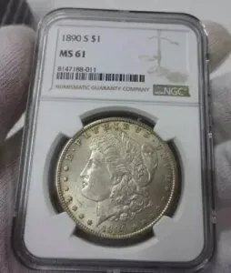 1890-S モルガン ドル NGC MS61 (ベター デイト)