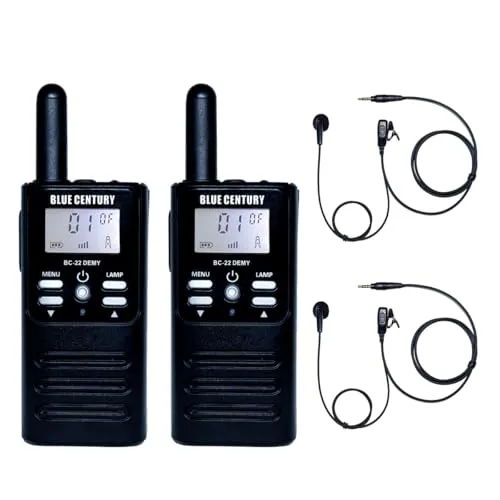 BLUE CENTURY ブルーセンチュリー 国内メーカー 小型 特定小電力 トランシーバー BC-22DEMY (デミ) ストラップ/ベルトクリップ付属 単三電池2個モデル 総務省技術基準適合商品 技適マーク有(インナーイヤー型イヤホンマイク【C007】