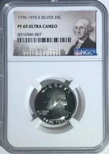 1776 - 1976 S NGC PF69 ウルトラカメオ プルーフ シルバー ワシントン クォーター 200周年記念