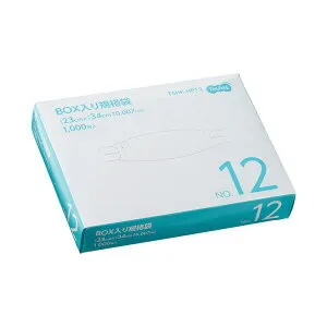 （まとめ） TANOSEE BOX入り規格袋 半透明No.12 0.007×230×340mm 1箱（1000枚） 【×5セット】 (代引不可)