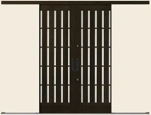 花伝 K6 一筋引分け戸 ランマなし 94型 板子格子 35119 W：3,514mm × H：1,964mm 玄関引戸 LIXIL リクシル TOSTEM トステム