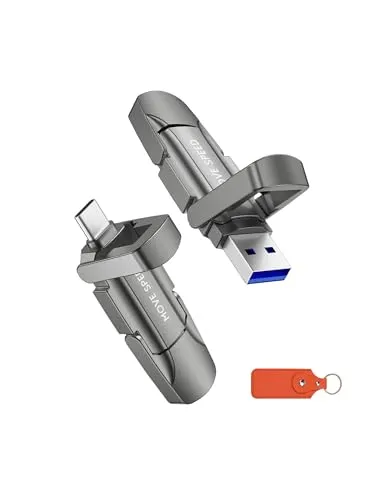 MOVE SPEED SSD 外付け 128/256/512GB/1TB/2TB スティック型 USB 3.2 Gen2 Type-A/Type-C両対応 金属筐体 Win/Mac PS5/PS4 iPhone15/16/17シリーズ対応 ポータブルSSD