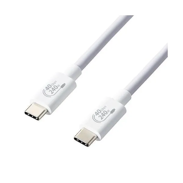 エレコム(ELECOM) USB4-CCPE10NWH ホワイト USB Type-C ケーブル PD EPR対応 240W 1m