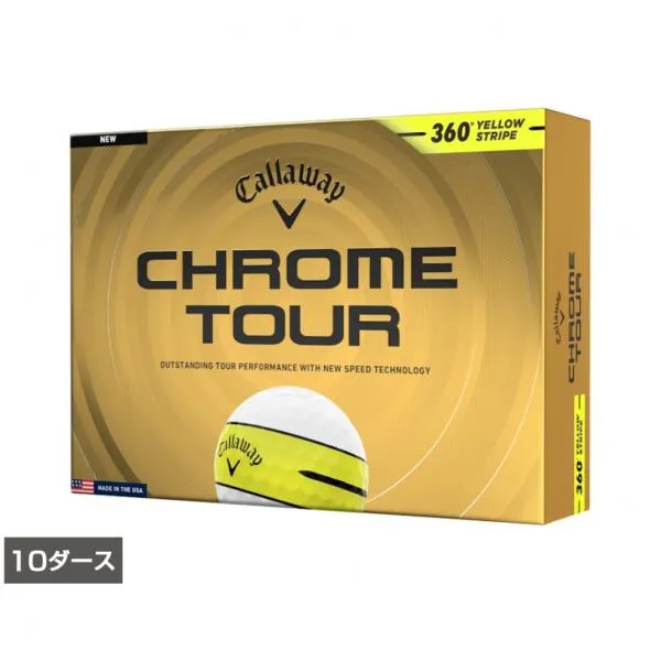 キャロウェイ CHROME TOUR 360° YELLOW STRIPE 7193852544 10ダース 120球入 ゴルフ 公認球 Callaway