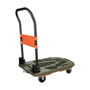 TRUSCO 樹脂台車 カルティオ（新型） 780X490 折畳 オリーブドラブ 樹脂ストッパー付 オリーブドラブ MPK-780-OD-JS 1台