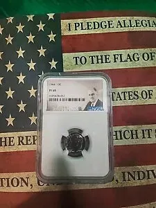 1964 NGC PF69 90% プルーフ シルバー ルーズベルト ダイム 10C グレート アイ アピール ポートレート LB