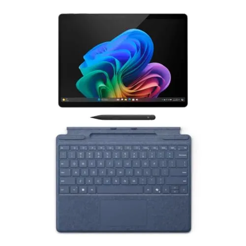 Microsoft Surface Pro 11 Copilot PC バンドル、13インチ 13インチ 2.8K タッチスクリーンタブレット サファイアプロキーボード&スリムペン付き Snapdragon X Plus 16GB RAM 2TB SSD