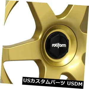 海外輸入ホイール 19x8.5ゴールドホイールRotiform SIX R118 5x100 / 5x112 35（4個セット） 19x8.5 Gold Wheels Rotiform SIX R118 5x100/5x112 35 (Set of 4) 【並行輸入品】