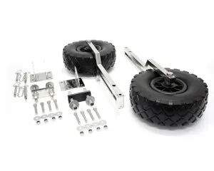 ツールズアイランド(Toolsisland) ボートドーリー 跳ね上げ時傾斜式 ステンレス製 小型ボート ブラックタイヤ ノーパンク 簡易日本語説明書付 54004