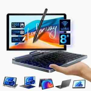 【楽天スーパーSALE 半額！】 8インチ ノートパソコン 2in1 タブレット HDタッチスクリーン ポータブル 2-in-1 コンパクトPC Windows 11 Pro 日本語キーボード搭載 Intel N100、12GB LPDDR5、128GB~2048GB M.2 SSD