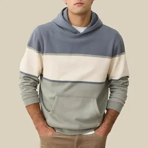 マリーン レイヤー メンズ アウター パーカー・スウェット フリース Marine Layer Men's Relaxed Cloud 9 Fleece Hoodie Blue/Neutral Colorblock ブルー