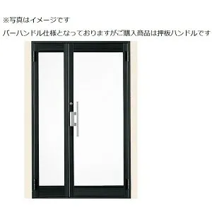 クリエラガラスドア 親子 半外付型 1枚ガラス仕様 押板把手 1219 W：1240mm × H：1917mm 店舗 事務所 ドア LIXIL リクシル TOSTEM トステム DIY リフォーム