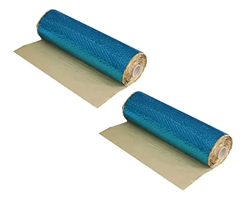 ツールズアイランド(Toolsisland) デッドニング 制振シート デッドニングシート 振動 吸音 防音 ロードノイズ軽減 自動車用 アルミ (長さ5m×幅46cm×厚み2.3mm) (2本セット, ブルー/押し込み模様) 50638-2