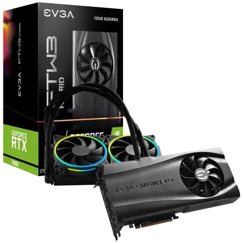 EVGA GeForce RTX 3080 12GB FTW3 ウルトラハイブリッドゲーム 12G-P5-4878-KL GDDR6X ARGB LED メタルバックプレート LHR