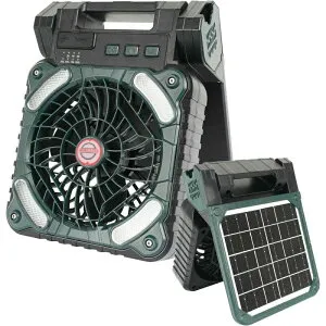 アウトドア扇風機 ソーラー扇風機 ソーラーファン 涼しい風に変換する 太陽エネルギーをソーラーパネル 5200mAh 携帯扇風機 ライト付 キャンプ扇風機防災用扇風機 ハンディーファン 4段階風