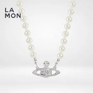 ヴィヴィアン ウエストウッド ネックレス Vivienne Westwood MINI BAS RELIEF CHOKER メタル クリスタル スワロフスキー グラス パール ネックレス SILVER シルバー系