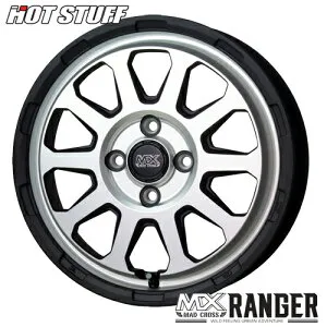 アルミホイール 12インチ HOT STUFF MAD CROSS RANGER マッドクロス レンジャー 4.00-12 4/100 マットシルバー ハイゼット エブリィ アクティ サンバー N-VAN 軽トラ 軽バン 1本価格