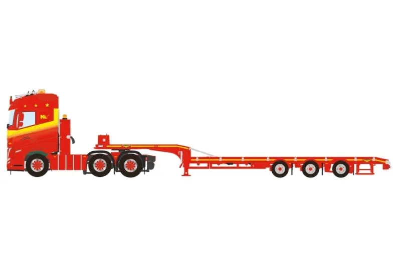 WSI MODELS 新品 ミニカー 1/50 Klaas Kuiper Transport VOLVO FH5 GLOBETROTTER 6X2 TWIN STEER SEMI LOW LOADER - 3 AXLE [01-4628]