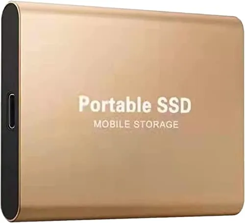 LOGANZ 外付けSSD 16T 14T 12T 10T 8T 6TB新しいアップグレードされた外付けSSD 4T 2T 1T 500GB 250GB、ポータブルSSD 高速転送Z. (6TB, Gold)
