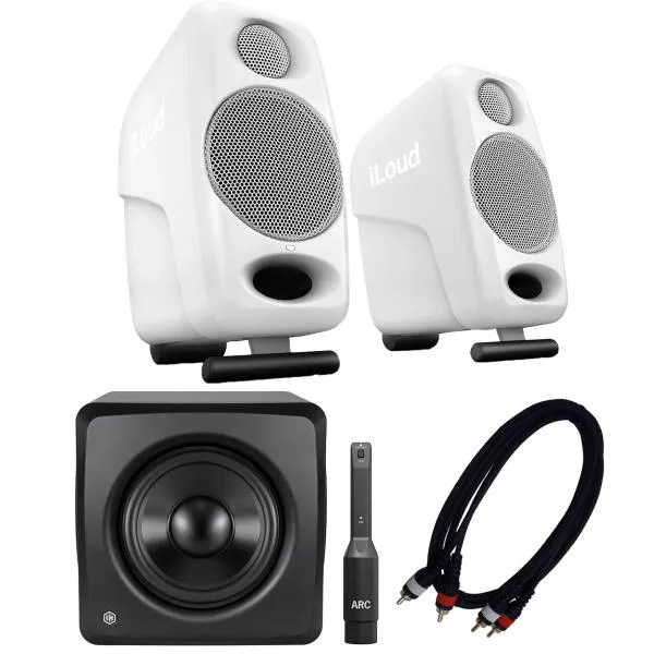 IK Multimedia(アイケーマルチメディア) iLoud Micro Monitor 2.1ch セット WHITE モニター スピーカー DTM DAW