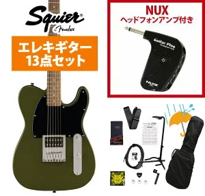 Squier by Fender / Squier Sonic Esquire H Laurel Fingerboard Black Pickguard Olive GP-1アンプ付属エレキギター初心者セットR【YRK】