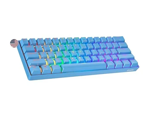 Geeky GK61 60% | Hot Swappable Teclado Mecanico de Juego | 61 Teclas Multicolor RGB LED Retroiluminado para Gaming PC/Mac | ANSI